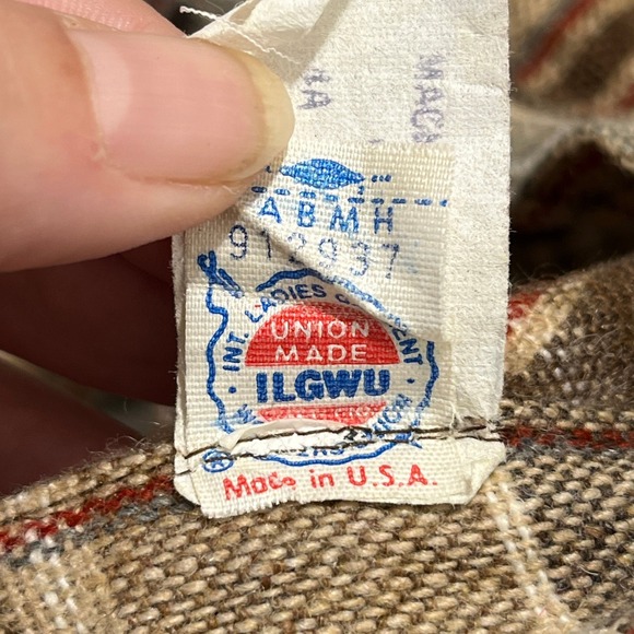 Vintage 70s Plaid A Line Skirt Women 6 Union Made ILGWU Wool Blend Knee Length - Picture 2 of 9